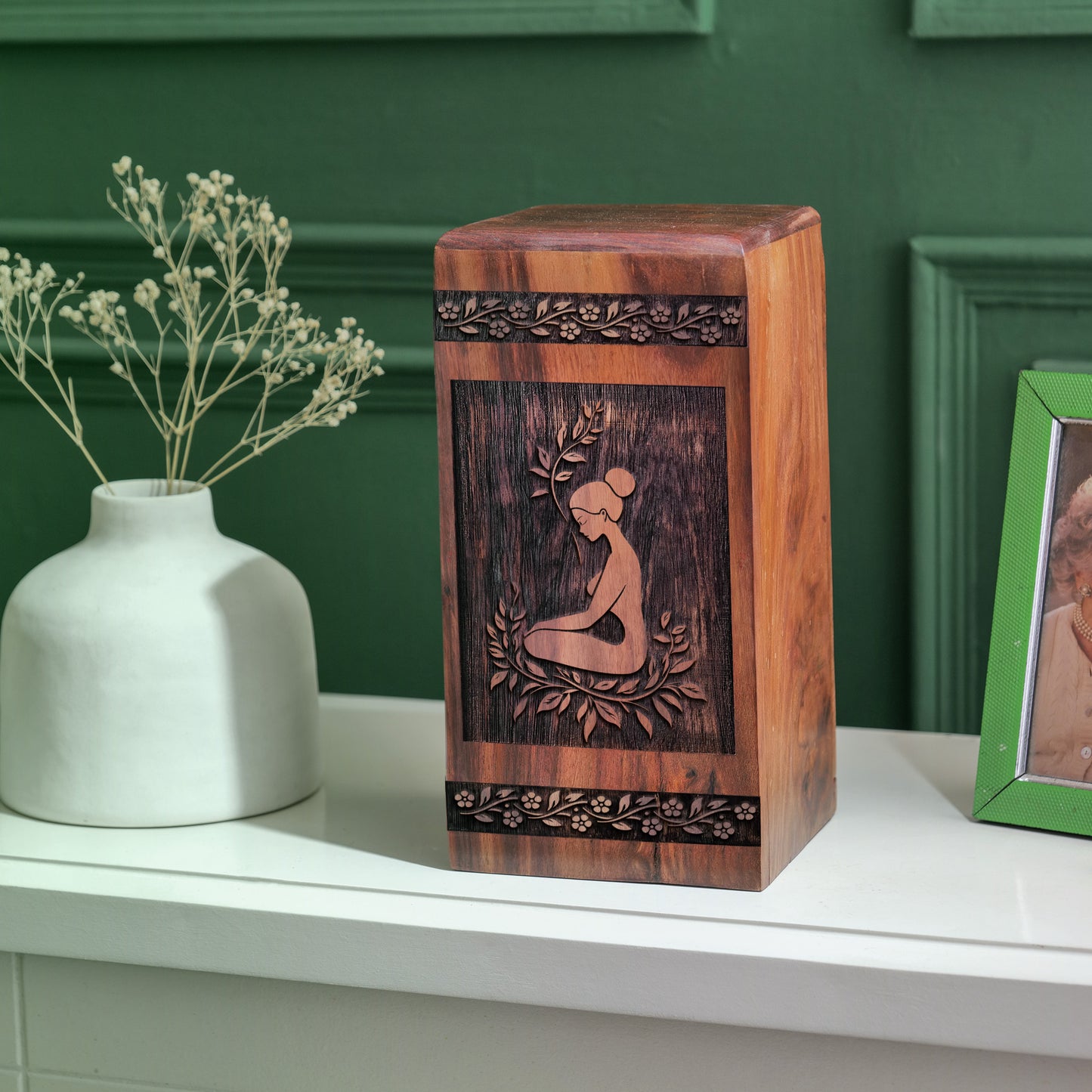 yoga Urn Size 14 Inch 14”(H) x 7.5”(W) x 7.5”(L)