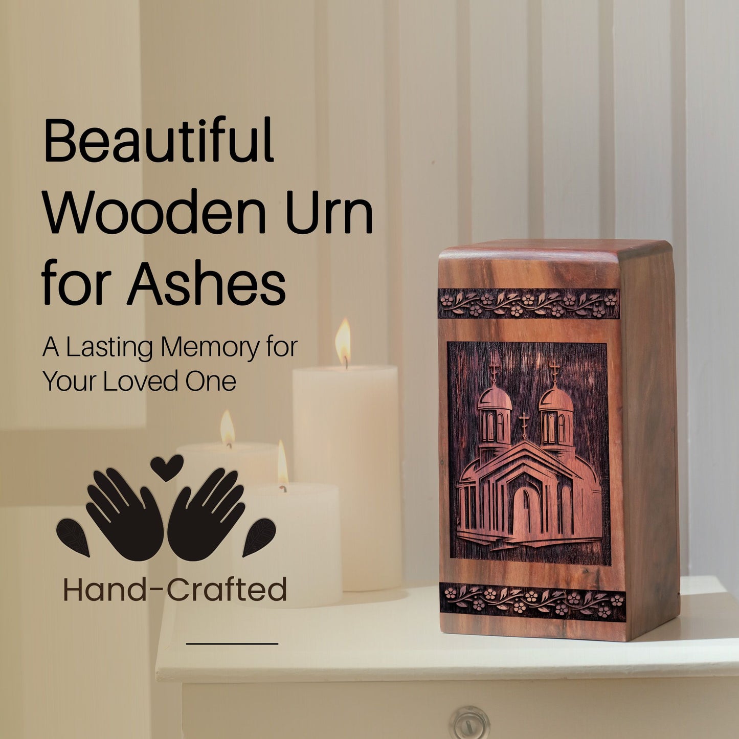 Wooden Sameba Urn Box for Ashes - Thoughtful Keepsake
