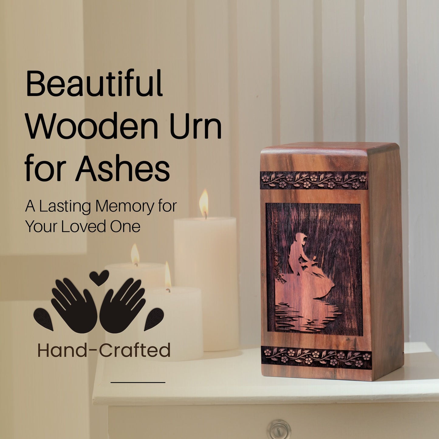 Unique Wooden Riding Jet Cremation Urn for Ashes - Memorial Design