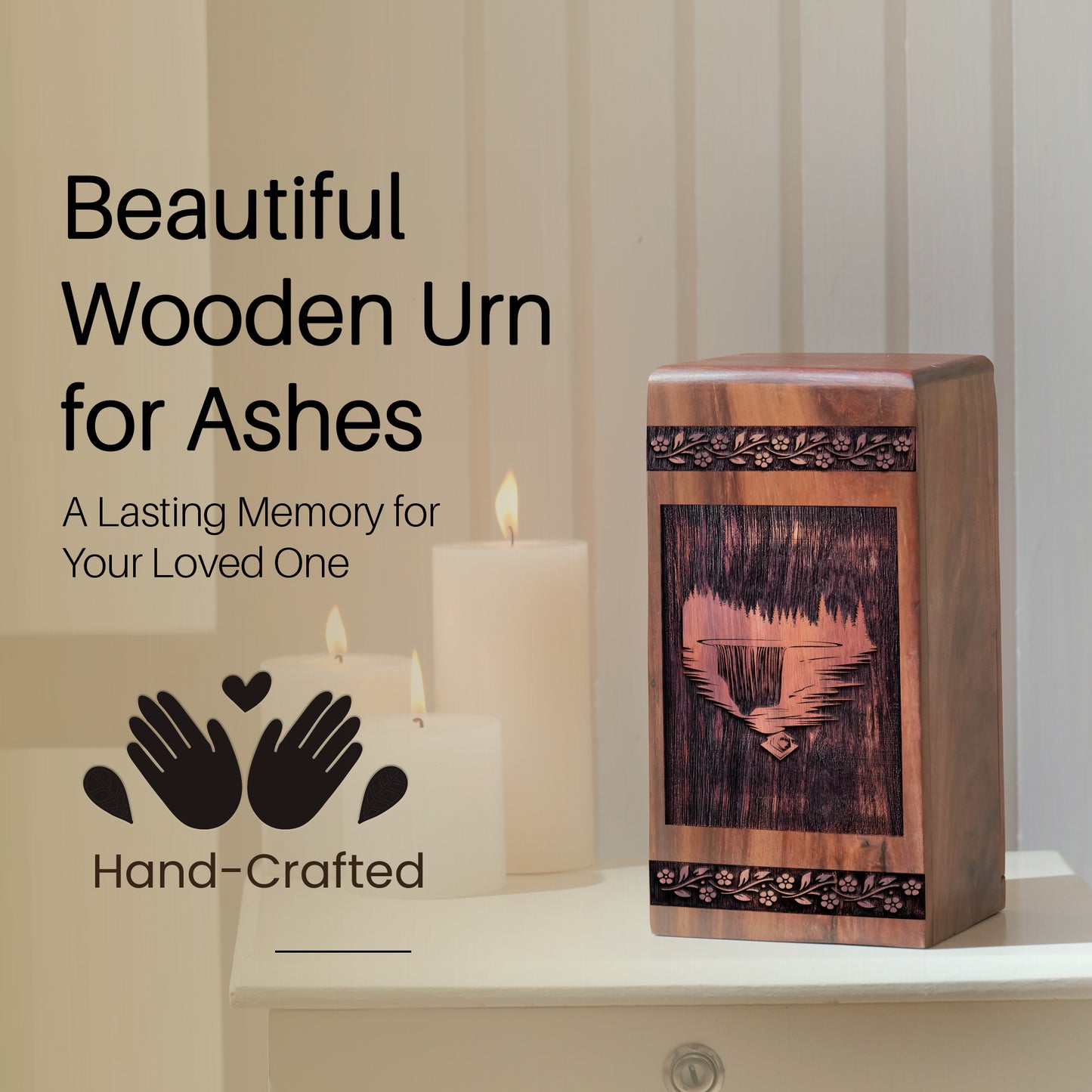 forest Urn Size 10 Inch 10”(H) x 5.5”(W) x 5.5”(L)