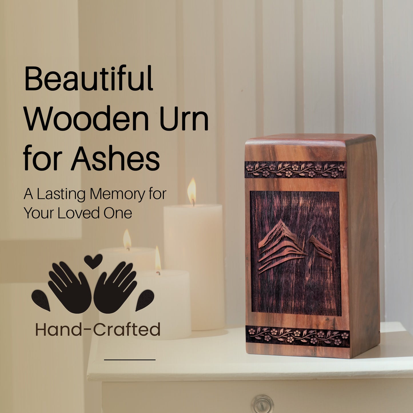mountain Urn Size 10 Inch 10”(H) x 5.5”(W) x 5.5”(L)