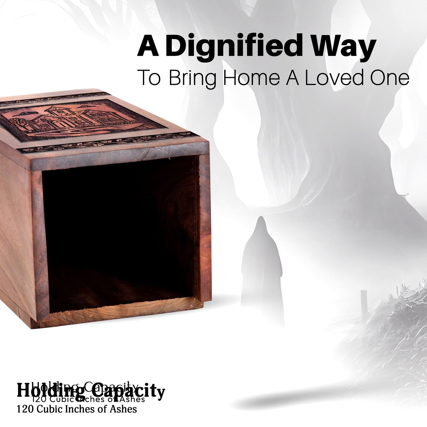 Handcrafted Wooden Farmhouse Urn for Ashes - Rustic Tribute