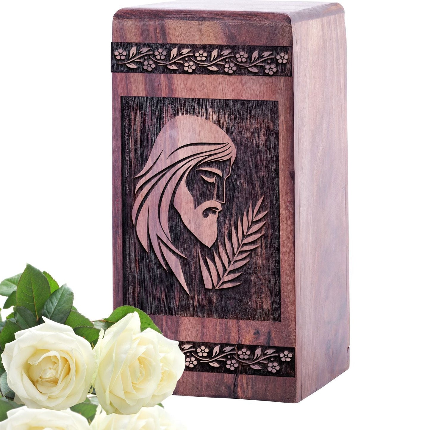 Handcrafted Wooden Jesus Urn for Ashes - Lasting Memorial