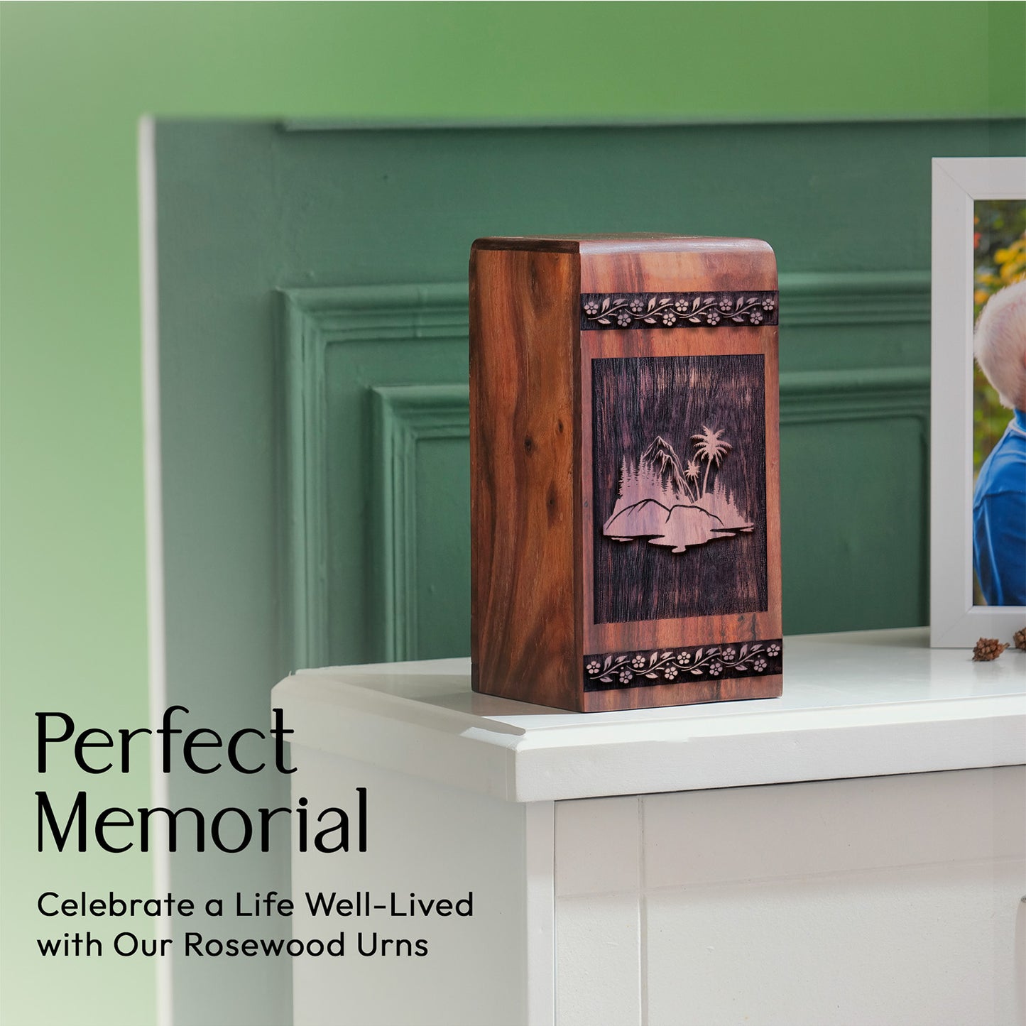 mountain Urn Size 11.25 Inch 11.25”(H) x 6.25”(W) x 6.25”(L)