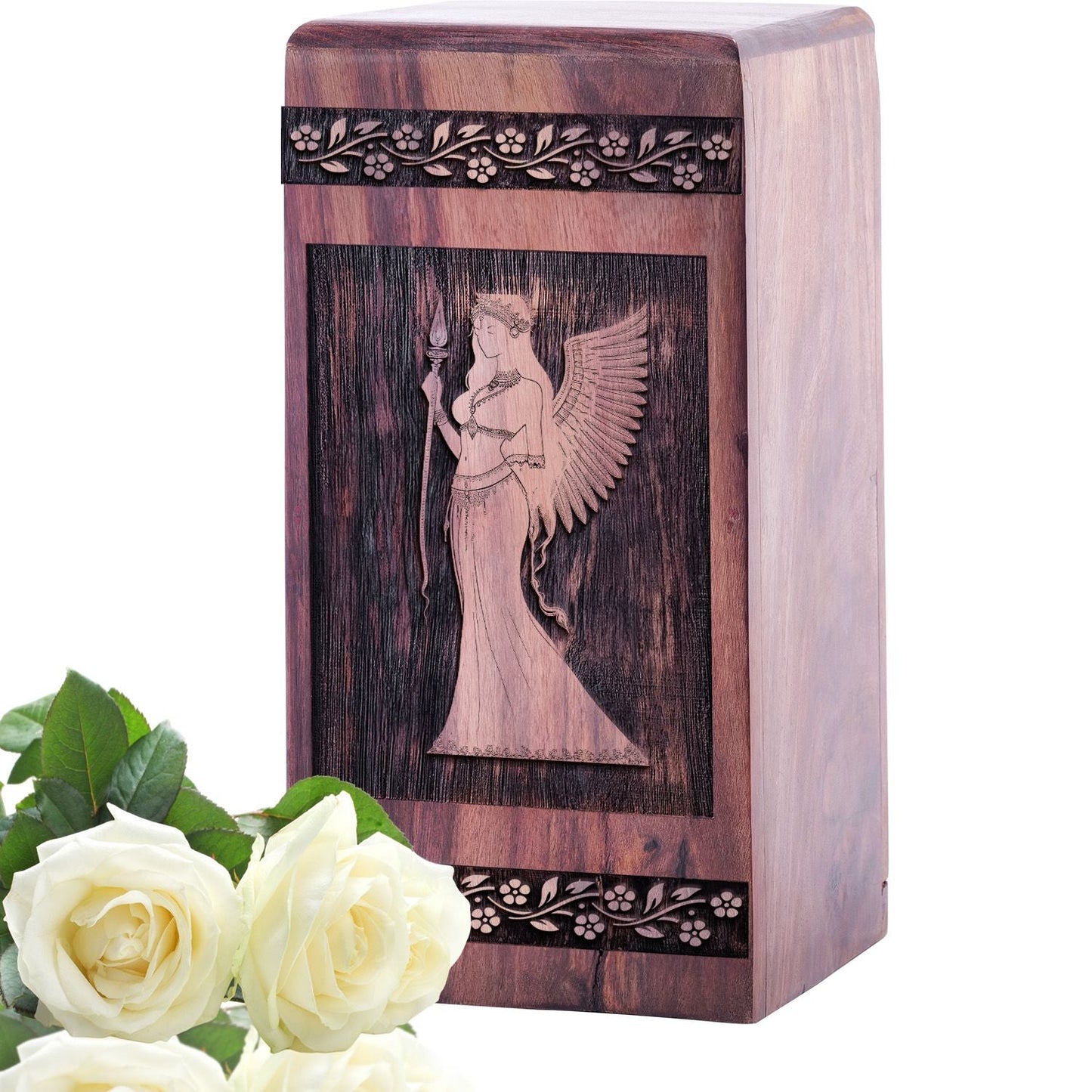 Wooden Egyptian Urn Box for Ashes - Thoughtful Keepsake