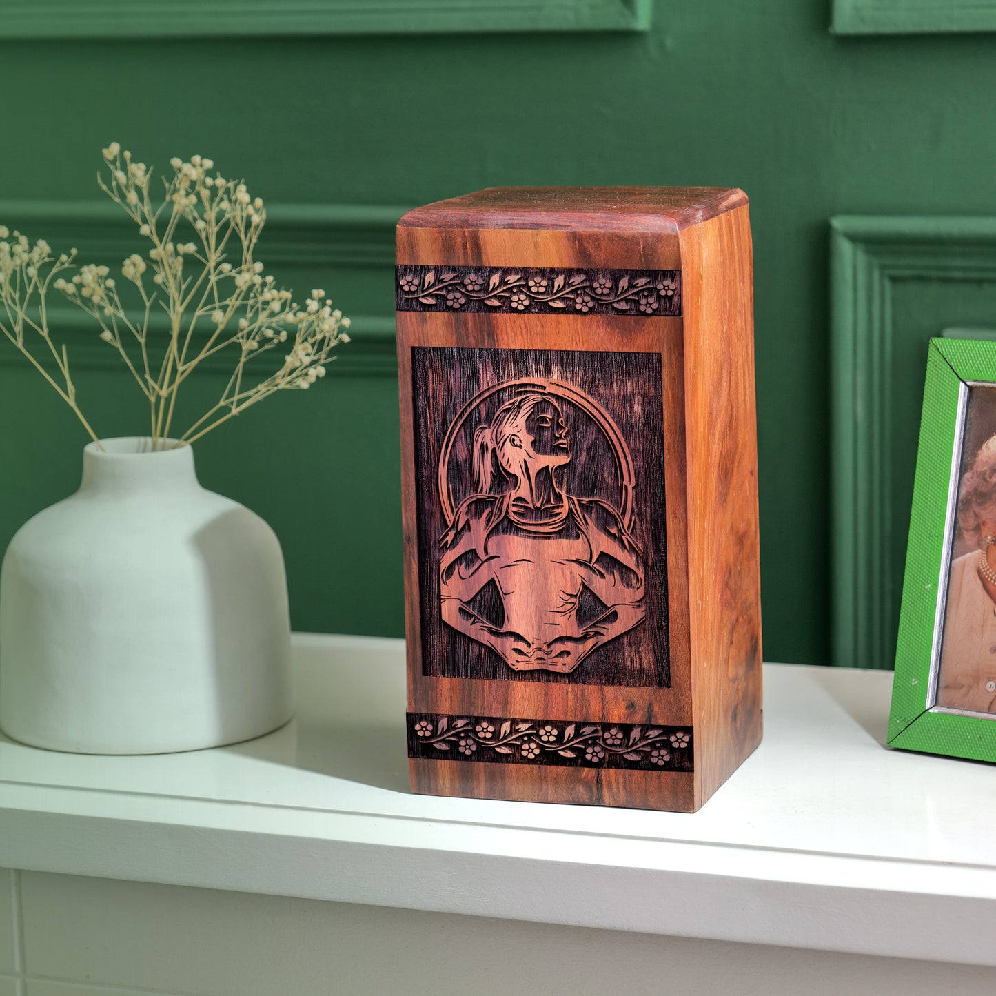 yoga Urn Size 14 Inch 14”(H) x 7.5”(W) x 7.5”(L)