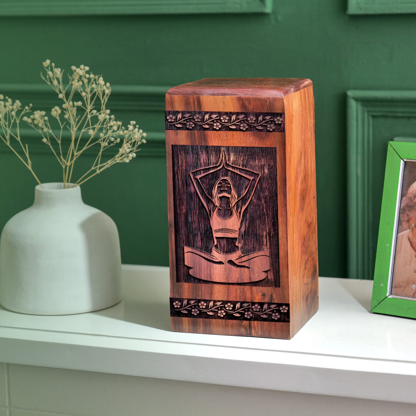 yoga Urn Size 14 Inch 14”(H) x 7.5”(W) x 7.5”(L)