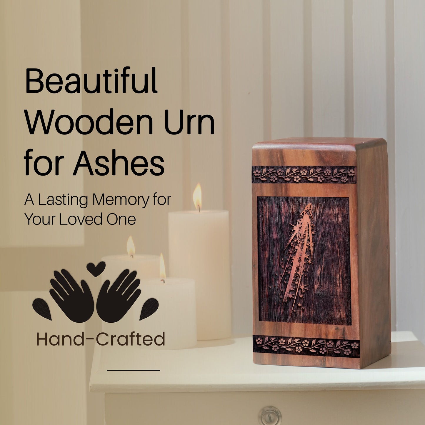 Wooden Rocket Urn Box for Ashes - Thoughtful Keepsake