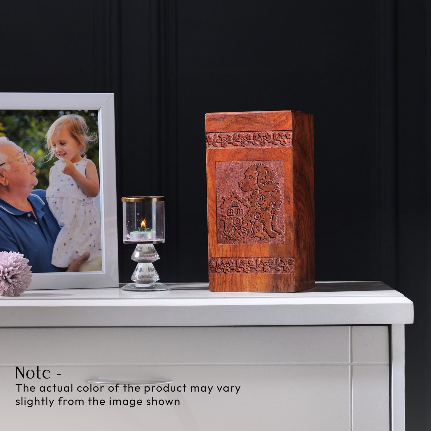 Dog Wood Urn Box For Ashes - Wooden Cremation Urns For Adults