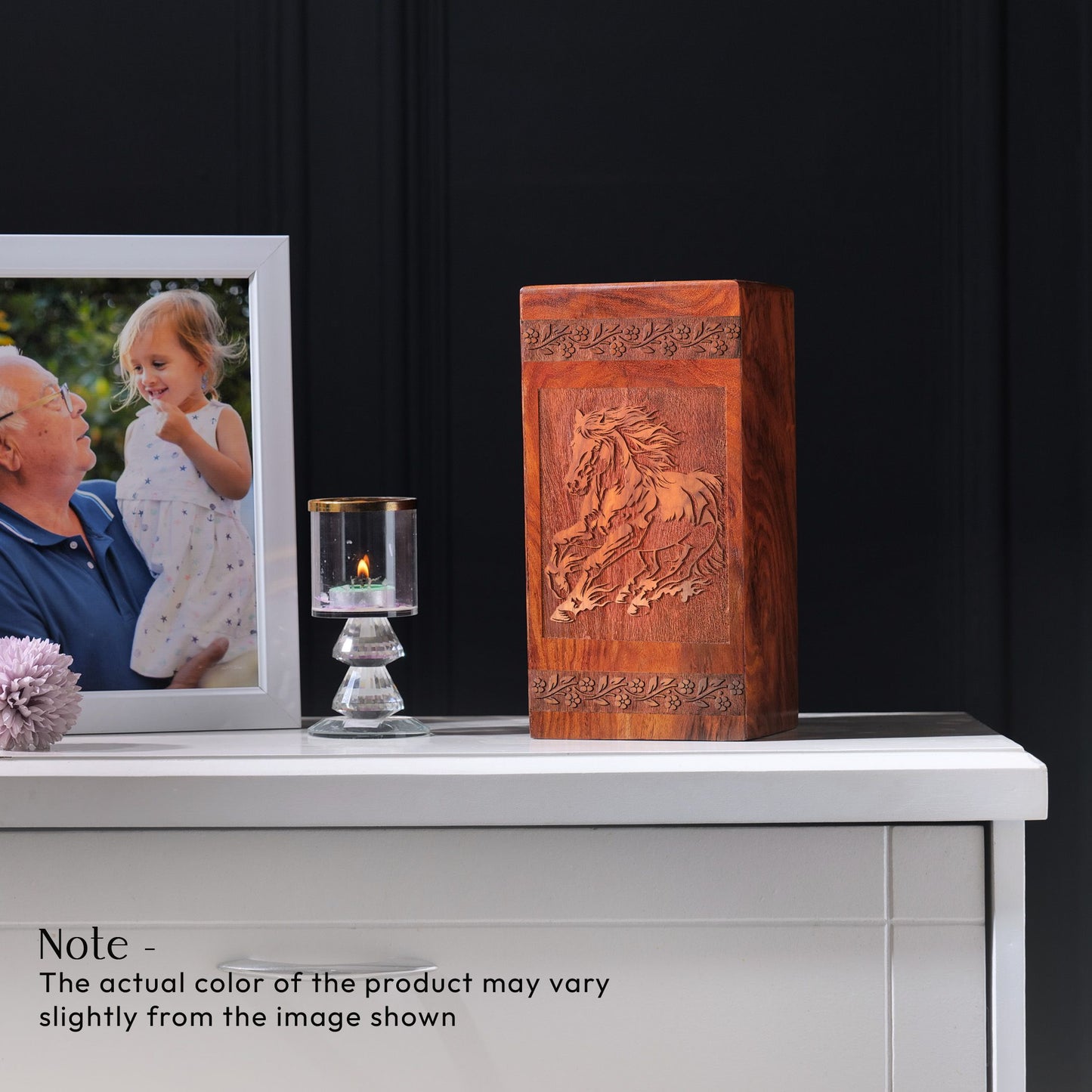 Horse Wood Cremation Urns For Human Ashes - Wooden Urns Box For Adult