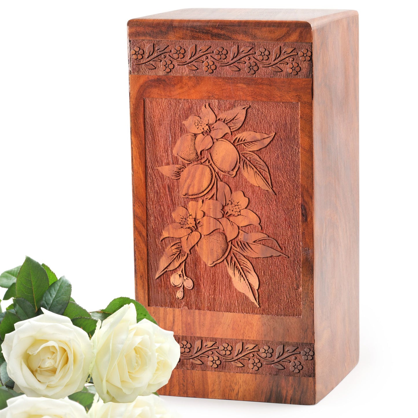 Citrus Orchard Wooden Cremation Urns - Wood Box For Adult Ashes Male