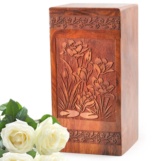 Forest Cremation Urns Wooden Box - Handcrafted Burial Urns
