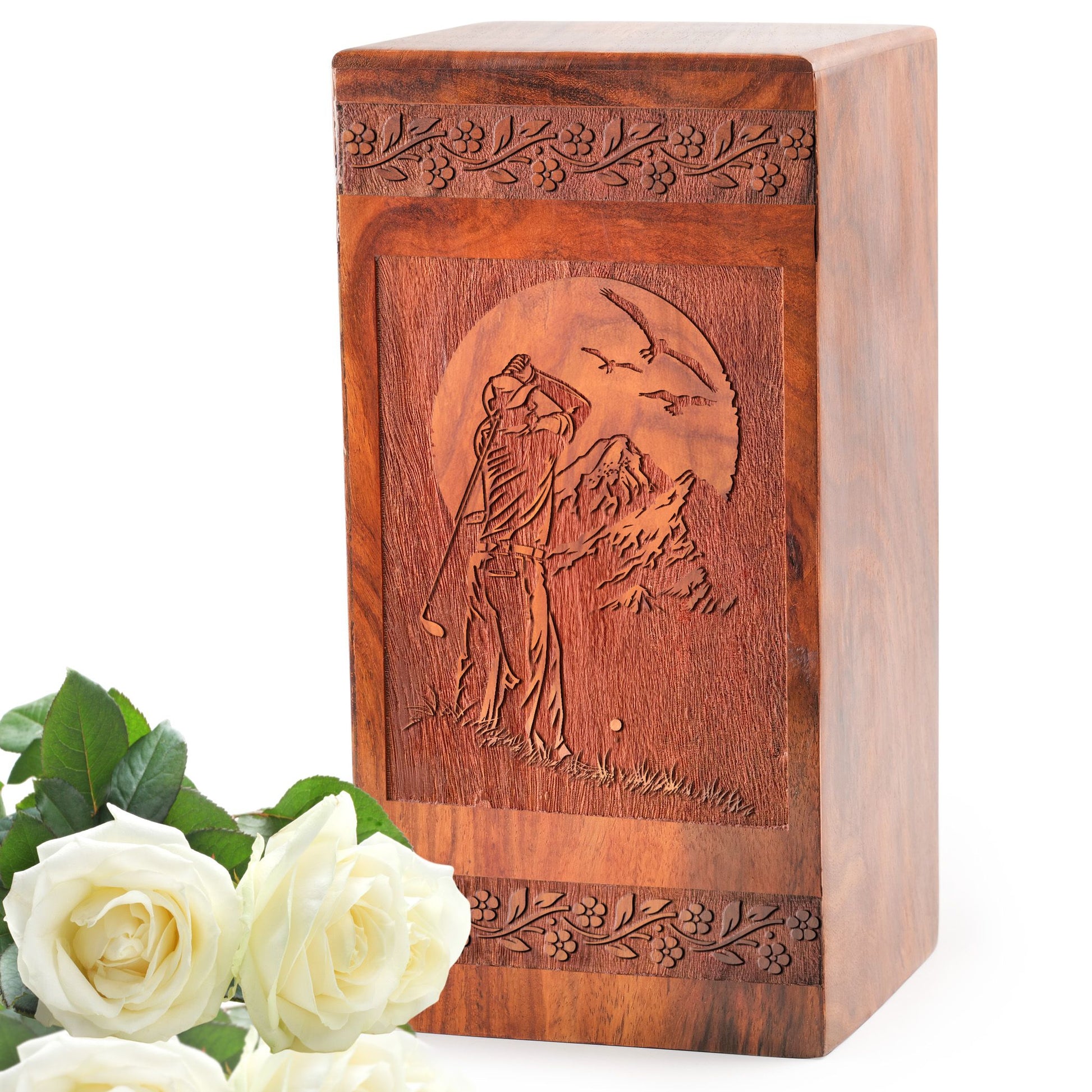Golf Clubs Box Wooden For Human Ashes – Golf Cremation Urns