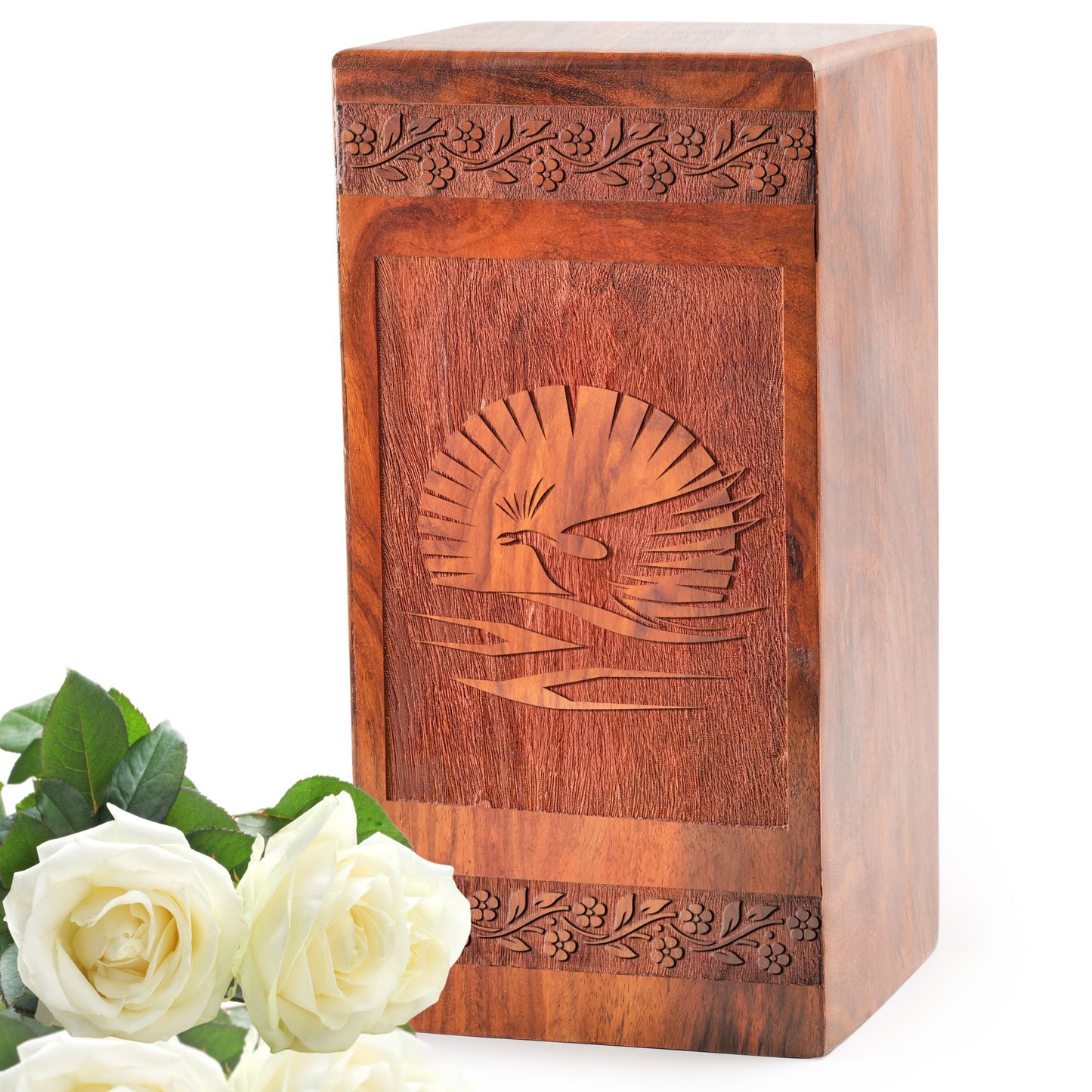 Phoenix Wooden Urns Box For Ashes – Burial Urns For Human Ashes