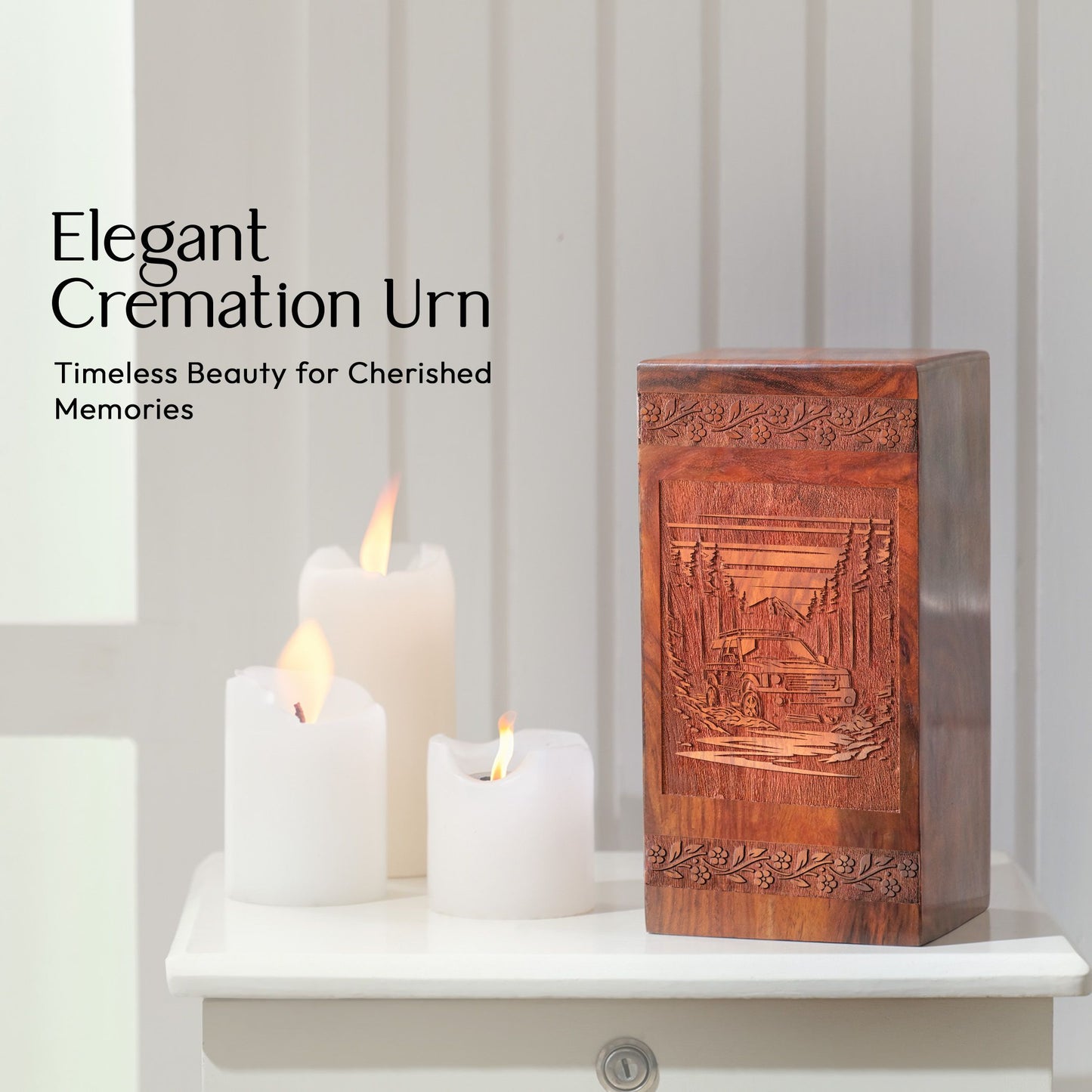 Off Roading Rosewood Cremation Urns - Personalized Wooden Cremation Urns