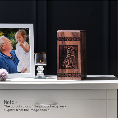 Wooden Dog Memorial Urn Timeless Tribute Keepsake