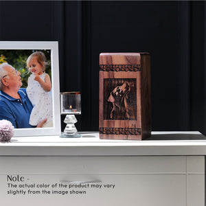 Wooden Dog Urn for Ashes Memorial Tribute Urn