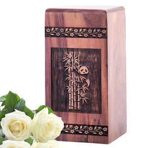 Wood Panda Urn for human Ashes – Memorial Keepsake