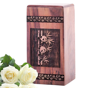 Panda Wooden Cremation Urn for Ashes – Memorial Box