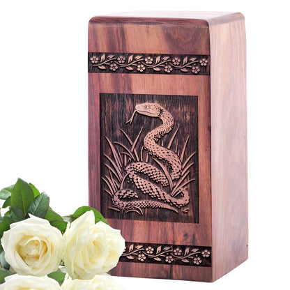 Snake Wood Urn for Human Ashes – Large Box Urn