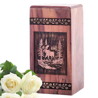 Butterfly with Flowers Wooden Cremation Handmade Memorial Box