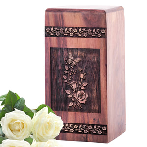 Butterfly with flowers Urn Size 5(H)x3(W)x3(L)Inches