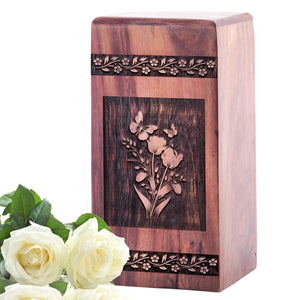 Butterfly with flowers Urn Size 5(H)x3(W)x3(L)Inches