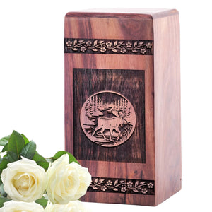 Butterfly with Flowers Wooden Burial Urn Memorial Urn