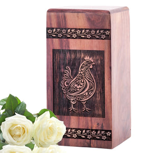 Memorial Chicken Wooden Cremation Urn for Adults and Pets