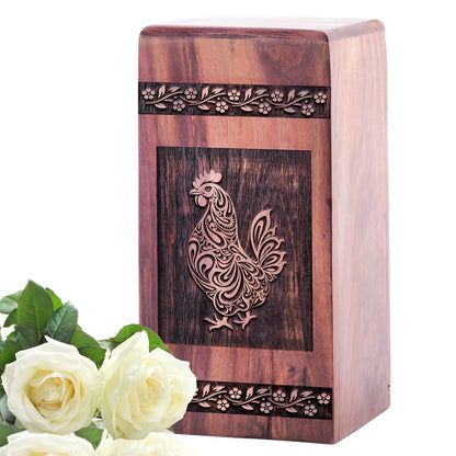 Decorative Wooden Chicken Urn Box for Cremation Ashes