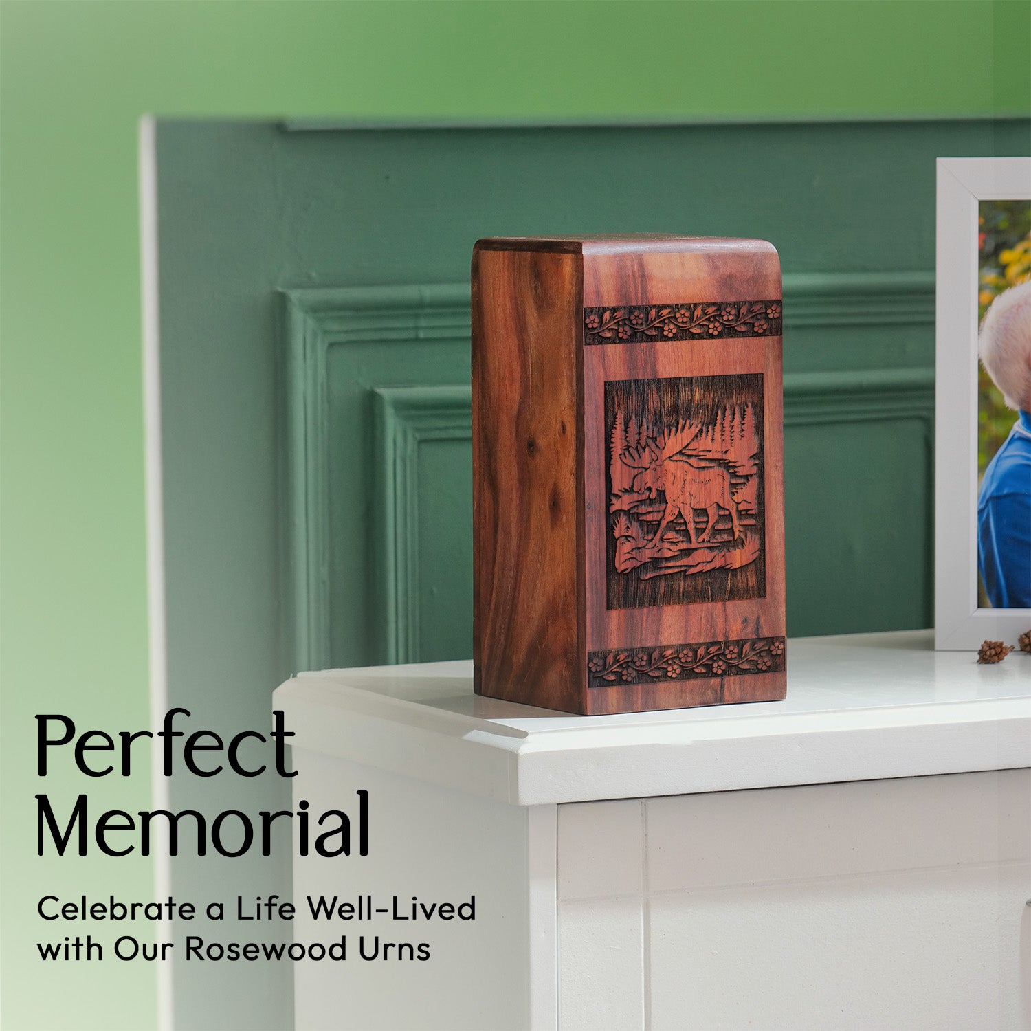 Deer Urn Size 11.25 Inch 11.25”(H) x 6.25”(W) x 6.25”(L)