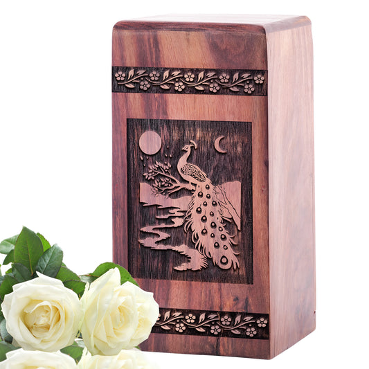 Peacock Urn Size 5 Inch 5”(H) x 3”(W) x 3”(L)