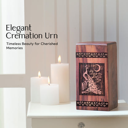 Peacock Urn Size 10 Inch 10”(H) x 5.5”(W) x 5.5”(L)