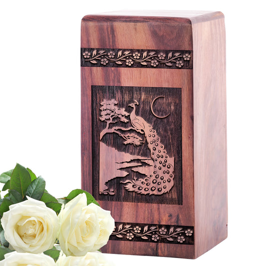 Peacock Urn Size 5 Inch 5”(H) x 3”(W) x 3”(L)