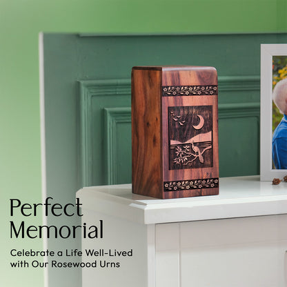 Peacock Urn Size 11.25 Inch 11.25”(H) x 6.25”(W) x 6.25”(L)