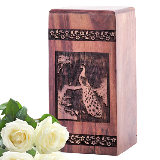 Peacock Urn Size 5 Inch 5”(H) x 3”(W) x 3”(L)