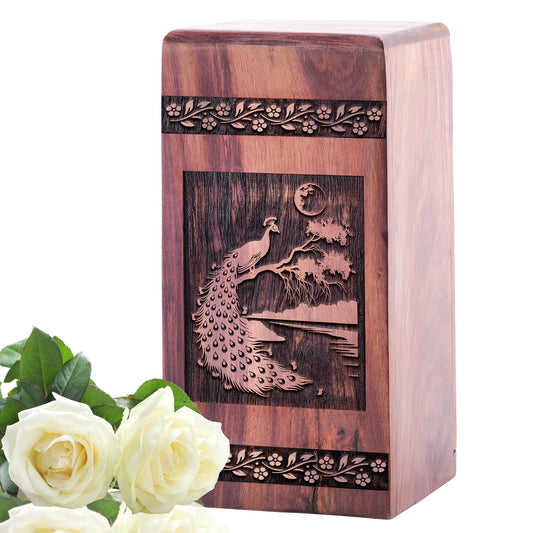 Peacock Urn Size 5 Inch 5”(H) x 3”(W) x 3”(L)