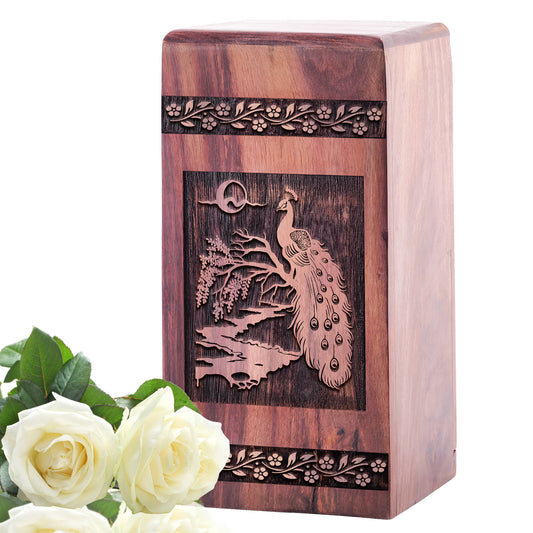 Peacock Urn Size 5 Inch 5”(H) x 3”(W) x 3”(L)