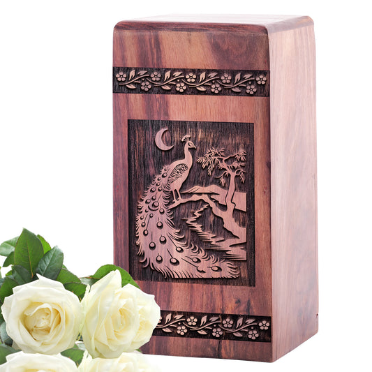 Peacock Urn Size 5 Inch 5”(H) x 3”(W) x 3”(L)