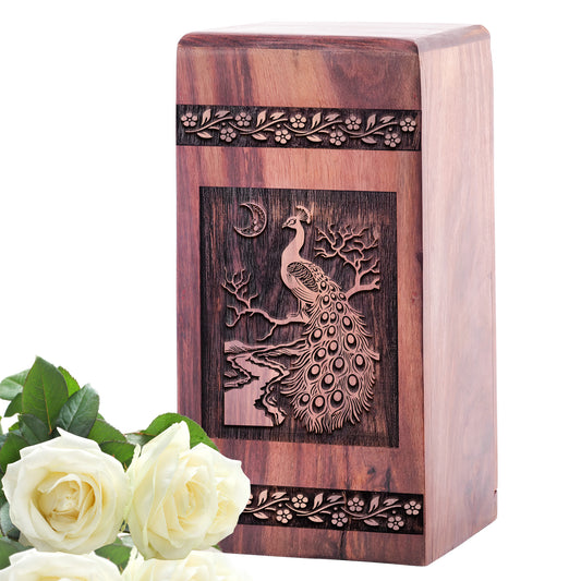 Peacock Urn Size 5 Inch 5”(H) x 3”(W) x 3”(L)