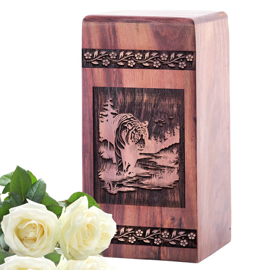 Tiger Urn Size 5 Inch 5”(H) x 3”(W) x 3”(L)