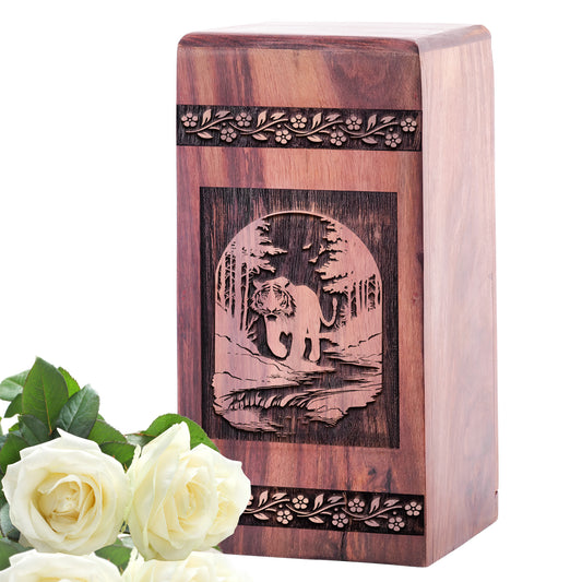 Tiger Urn Size 5 Inch 5”(H) x 3”(W) x 3”(L)