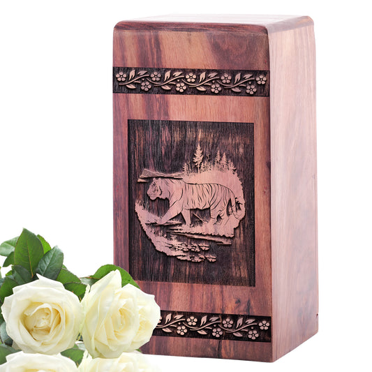 Tiger Urn Size 5 Inch 5”(H) x 3”(W) x 3”(L)