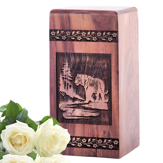 Tiger Urn Size 5 Inch 5”(H) x 3”(W) x 3”(L)