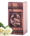 Handmade Wooden Fox Cremation Urn for Human Ashes Memorial