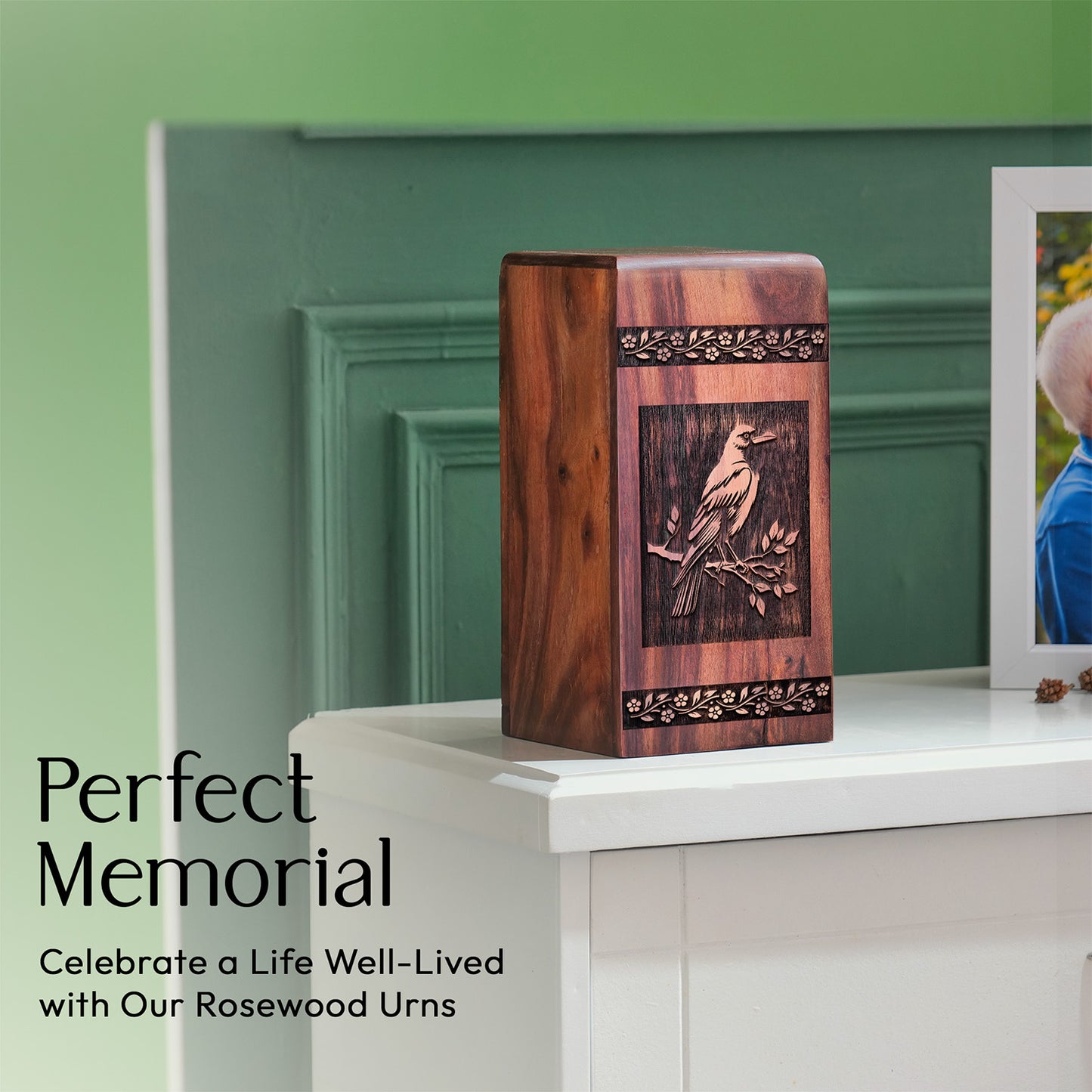 crow Urn Size 11.25 Inch 11.25”(H) x 6.25”(W) x 6.25”(L)