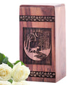 Medium Wooden Dog Memorial Urn for Cremation Ashes