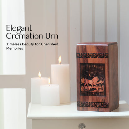 lion Urn Size 10 Inch 10”(H) x 5.5”(W) x 5.5”(L)