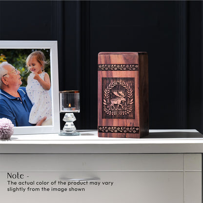 moose walking Urn Size 8 Inch 8”(H) x 4.7”(W) x 4.7”(L)
