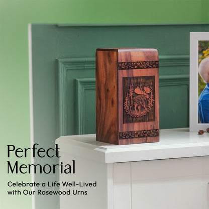 moose walking Urn Size 11.25 Inch 11.25”(H) x 6.25”(W) x 6.25”(L)
